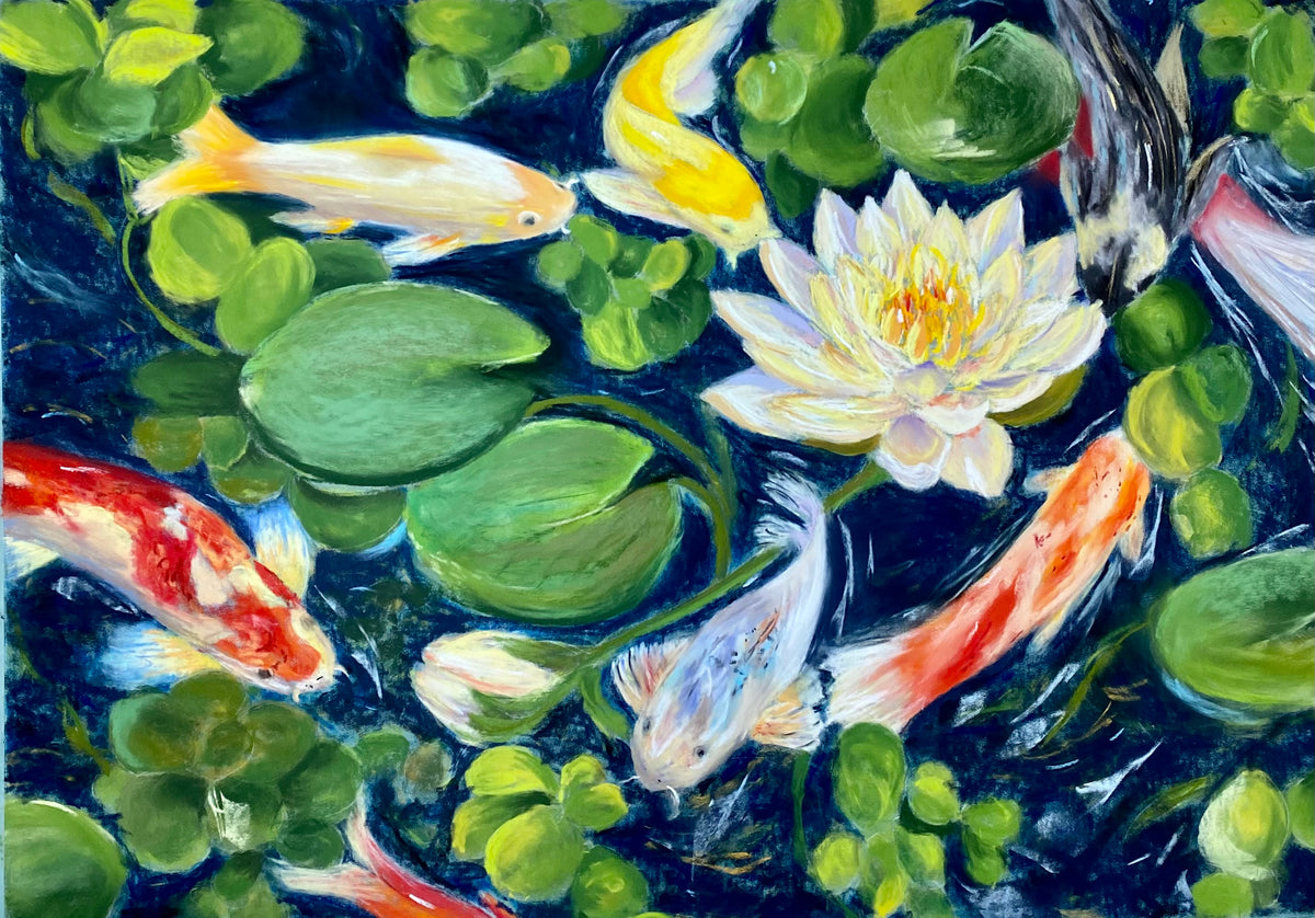 Koi and lilies